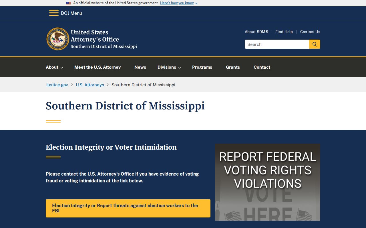 Simpson County criminal docket United States Attorney office