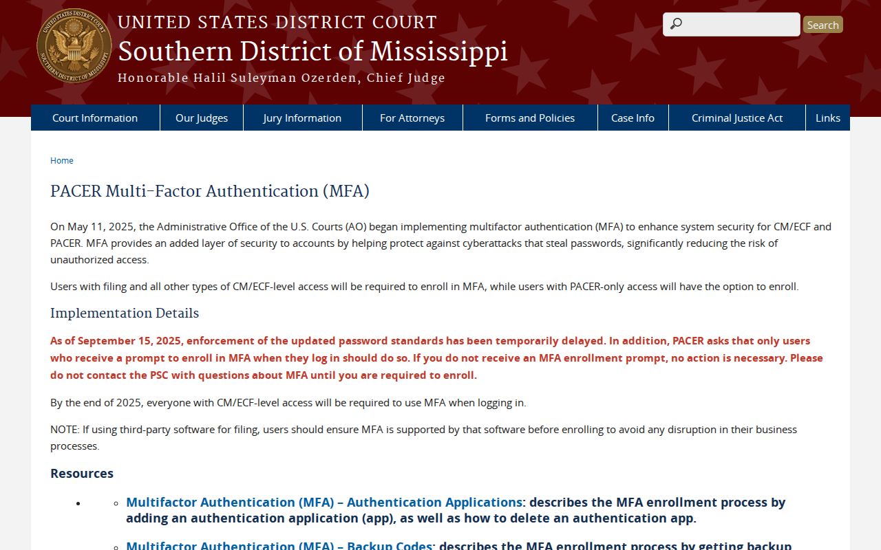 Simpson County court docket PACER security information