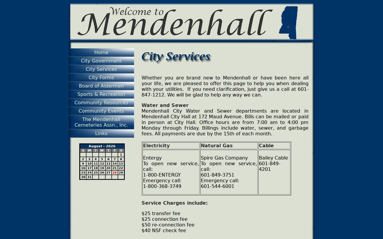 Simpson County Mendenhall court docket City Hall services and court routing