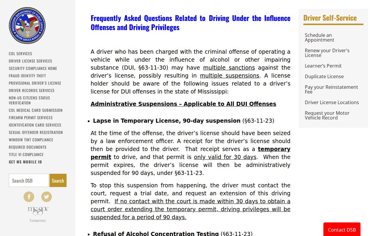Simpson County traffic tickets DPS court order reporting information